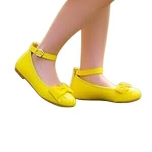 Thee Bron Toddler Girls Size 8.5 Yellow Mary Jane Flats Hook Loop Closure Shoes